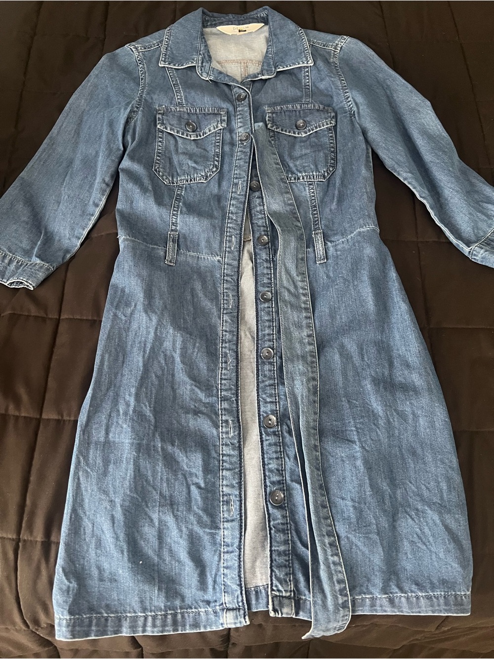 Miss Selfridge Denim Shirt Dress - Dark Blue